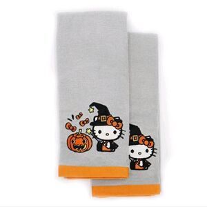 Nwt Hello Kitty Halloween Hand Towels Set. 2pc, 15 x 25"